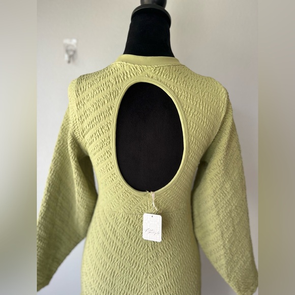 Free People Gabby Seamless Midi Dress Green M/L - Picture 4 of 12